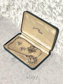 TRIFARI Lucky Clover Book Alfred Philippe Rhodium Rhinestones PAT PEND withBox