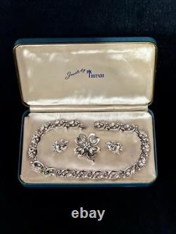 TRIFARI Lucky Clover Book Alfred Philippe Rhodium Rhinestones PAT PEND withBox