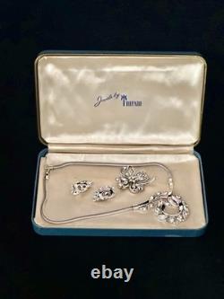 TRIFARI Lucky Clover Book Alfred Philippe Rhodium Rhinestones PAT PEND withBox