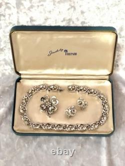 TRIFARI Lucky Clover Book Alfred Philippe Rhodium Rhinestones PAT PEND withBox