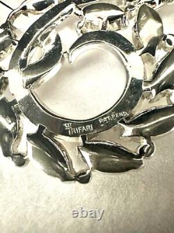 TRIFARI Lucky Clover Book Alfred Philippe Rhodium Rhinestones PAT PEND withBox