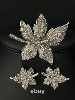 TRIFARI Maple Leaf Set Alfred Philippe Earrings Brooch Silver-Trifanium Book
