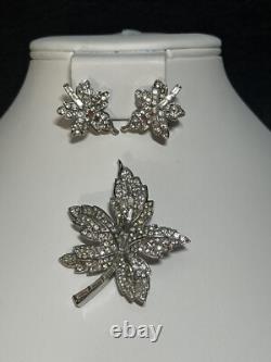TRIFARI Maple Leaf Set Alfred Philippe Earrings Brooch Silver-Trifanium Book