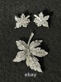 TRIFARI Maple Leaf Set Alfred Philippe Earrings Brooch Silver-Trifanium Book