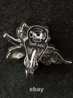 TRIFARI Maple Leaf Set Alfred Philippe Earrings Brooch Silver-Trifanium Book