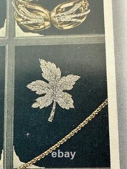 TRIFARI Maple Leaf Set Alfred Philippe Earrings Brooch Silver-Trifanium Book