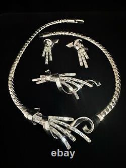 TRIFARI Meteor Set Trifanium Alfred Philippe Baguettes Rhinestones PAT PEND