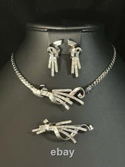 TRIFARI Meteor Set Trifanium Alfred Philippe Baguettes Rhinestones PAT PEND