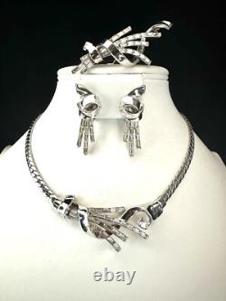 TRIFARI Meteor Set Trifanium Alfred Philippe Baguettes Rhinestones PAT PEND