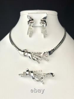 TRIFARI Meteor Set Trifanium Alfred Philippe Baguettes Rhinestones PAT PEND