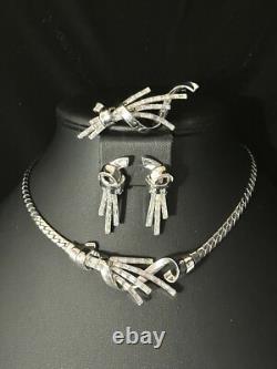 TRIFARI Meteor Set Trifanium Alfred Philippe Baguettes Rhinestones PAT PEND