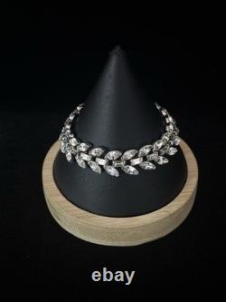 TRIFARI Navette Crystal Rhinestones Rhodium Parure Alfred Philippe PAT PEND Box