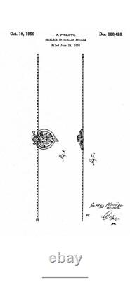 TRIFARI Navette Sapphire 1950-1951 Parure Alfred Philippe Rhodium PAT PEND withBox