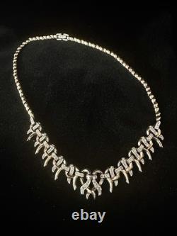 TRIFARI Necklace Ribbons Rhinestones Alfred Philippe Gold-Trifanium Pave' Crown