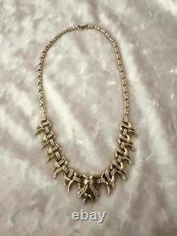 TRIFARI Necklace Ribbons Rhinestones Alfred Philippe Gold-Trifanium Pave' Crown