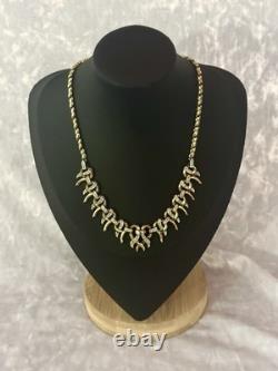 TRIFARI Necklace Ribbons Rhinestones Alfred Philippe Gold-Trifanium Pave' Crown