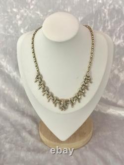 TRIFARI Necklace Ribbons Rhinestones Alfred Philippe Gold-Trifanium Pave' Crown