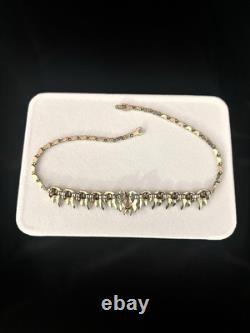 TRIFARI Necklace Ribbons Rhinestones Alfred Philippe Gold-Trifanium Pave' Crown