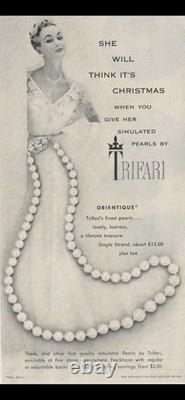 TRIFARI Orientique 1953 Parure Pearls Rhinestones Sterling A. Philippe READ