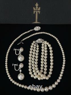 TRIFARI Orientique 1953 Parure Pearls Rhinestones Sterling A. Philippe READ