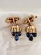 TRIFARI Pat Pend ALFRED PHILIPPE Sapphire Blue Rhinestone Grape Dangle Earrings