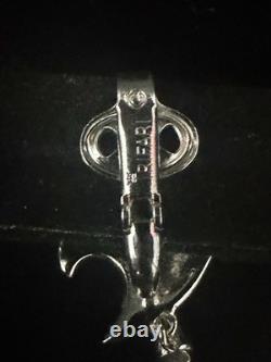 TRIFARI Peacock Dangle Earrings Alfred Philippe Rhodium Rhinestones withBox