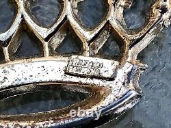 TRIFARI Philippe 40s DEAREST Royal Crown Crest Coronation Brooch Pin + Earrings