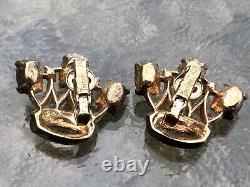 TRIFARI Philippe 40s DEAREST Royal Crown Crest Coronation Brooch Pin + Earrings