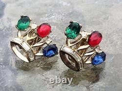 TRIFARI Philippe 40s DEAREST Royal Crown Crest Coronation Brooch Pin + Earrings