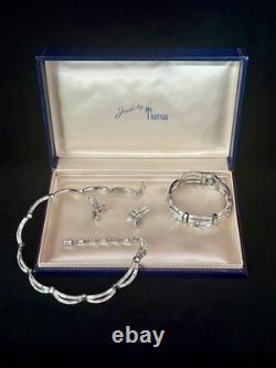 TRIFARI Premiere 1953 Set Crystal Baguettes Rhodium Alfred Philippe Box