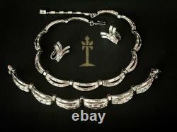 TRIFARI Premiere 1953 Set Crystal Baguettes Rhodium Alfred Philippe Box