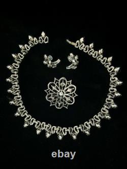 TRIFARI Queen of Diamonds Rhodium 1951 Crystal Rhinestones A. Philippe Box