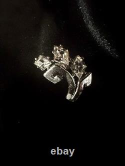TRIFARI Queen of Diamonds Rhodium 1951 Crystal Rhinestones A. Philippe Box