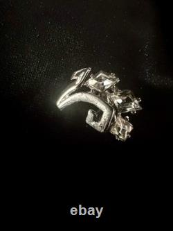 TRIFARI Queen of Diamonds Rhodium 1951 Crystal Rhinestones A. Philippe Box