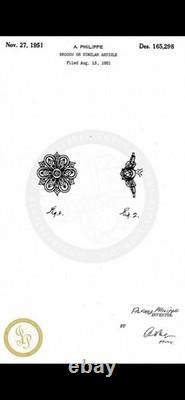 TRIFARI Queen of Diamonds Rhodium 1951 Crystal Rhinestones A. Philippe Box