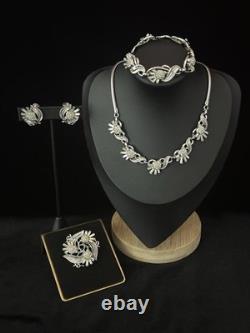 TRIFARI Radiance Thistle 1954 Set Rhinestones Rhodium Alfred Philippe Box