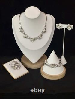 TRIFARI Radiance Thistle 1954 Set Rhinestones Rhodium Alfred Philippe Box