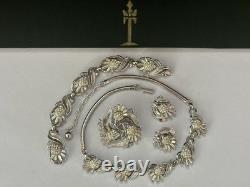 TRIFARI Radiance Thistle 1954 Set Rhinestones Rhodium Alfred Philippe Box