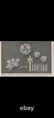 TRIFARI Radiance Thistle 1954 Set Rhinestones Rhodium Alfred Philippe Box