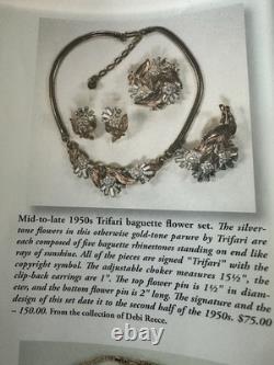 TRIFARI Radiance Thistle 1954 Set Rhinestones Rhodium Alfred Philippe Box