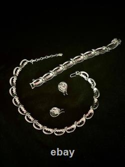 TRIFARI Reverie 1962 Set Crystal Rhinestones Rhodium Alfred Philippe PAT PEND
