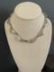 TRIFARI Rhinestone Baguette Necklace Silver Curved Link Choker Alfred Philippe