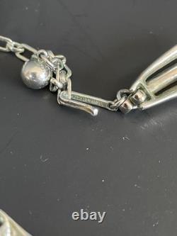 TRIFARI Rhinestone Baguette Necklace Silver Curved Link Choker Alfred Philippe