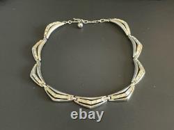 TRIFARI Rhinestone Baguette Necklace Silver Curved Link Choker Alfred Philippe