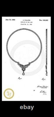 TRIFARI Rhodium Crystal Ruby-Red Earrings Necklace Alfred Philippe PAT PEND Box