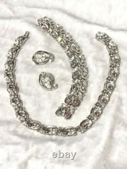 TRIFARI Rhodium Diamanté Alfred Philippe Earrings Bracelet Necklace PAT PEND Box