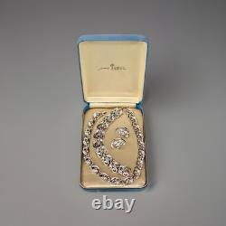 TRIFARI Rhodium Diamanté Alfred Philippe Earrings Bracelet Necklace PAT PEND Box