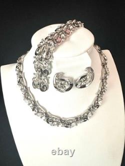 TRIFARI Rhodium Diamanté Alfred Philippe Earrings Bracelet Necklace PAT PEND Box
