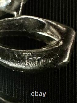 TRIFARI Rhodium Diamanté Parure 1949(Earrings) Brooch Necklace Bow Ribbon withBox