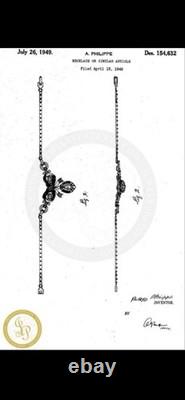 TRIFARI Rhodium Diamanté Parure 1949(Earrings) Brooch Necklace Bow Ribbon withBox